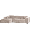 CLOUD Venstrevendt Chaiselongsofa i chenille 280 x 165 cm - Natur