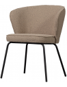 ADMIT Spisebordsstol i metal og bouclé H77 cm - Sort/Beige