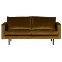 2,5-personers sofa i velour B190 cm - Oliven