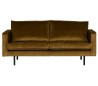 2,5-personers sofa i velour B190 cm - Honning
