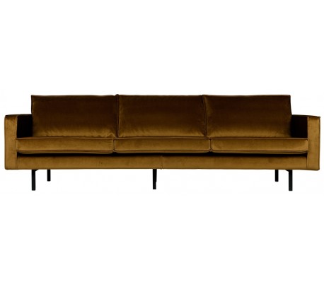 3-personers sofa i velour B277 cm - Oliven