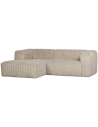 BEAN Venstrevendt chaiselongsofa i ribcord 254 x 178 cm - Travertin