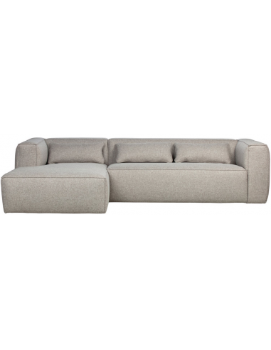 BEAN Venstrevendt chaiselongsofa i polyester 305 x 175 cm - Lysegrå