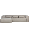 BEAN Venstrevendt chaiselongsofa i polyster 305 x 175 cm - Lysegrå