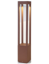 AGRA Bedlampe i aluminium og glas H65 cm 9W LED - Rustbrun/Klar