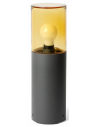 KILA Bedlampe i aluminium og glas H40 cm 1 x E27 - Mørkegrå/Rav