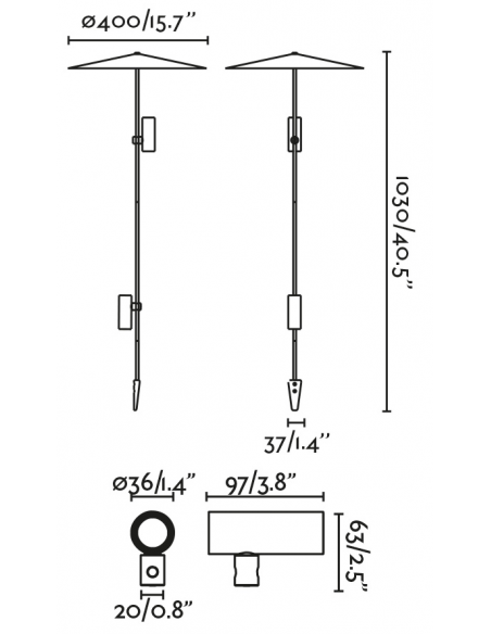 Udendørslamper led sort