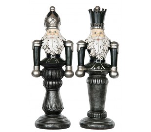 Nøddeknækker soldat i polyresin assorteret H65 cm - Antik grøn