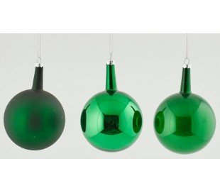 Julekugle med glimmer Ø10 cm - Multi