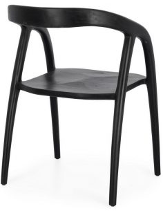 spisebordsstol med armlæn sort træ 2