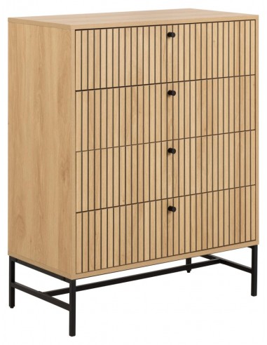 Alba Kommode Metal Melamin H100 B80 D40cm Sort