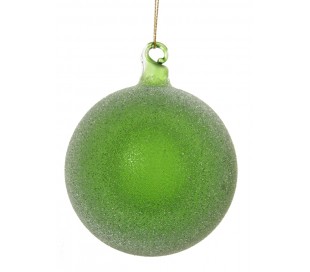 Julekugle Ø8 cm i glas - Grøn