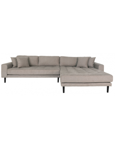 LIDE Højrevendt chaiselongsofa i polyester 290 x 170 cm - Sort/Stengrå