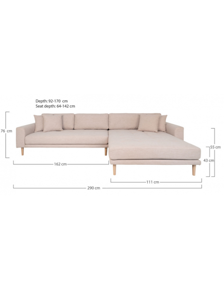 chaiselong sofa beige