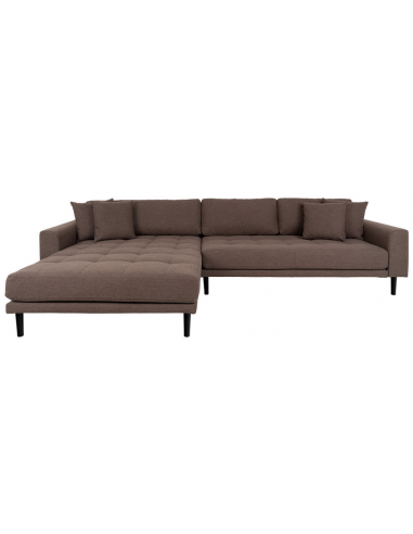 LIDE Venstrevendt chaiselongsofa i polyester 290 x 170 cm - Sort/Brun