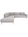 LIDE Venstrevendt hjørnesofa med chaiselong i polyester 257 x 220 cm - Natur/Lysegrå