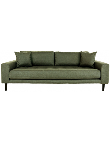 LIDE 3-personers sofa i polyester 210 x 93 cm - Sort/Olivengrøn