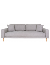 LIDE 3-personers sofa i polyester 210 x 93 cm - Natur/Lysegrå