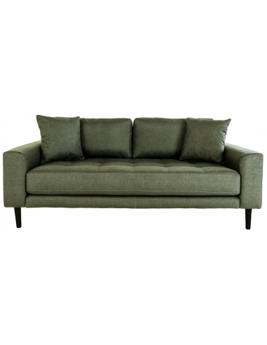 LIDE 2-personers sofa i polyester 180 x 93 cm - Sort/Olivengrøn