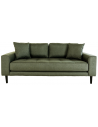 LIDE 2-personers sofa i polyester 180 x 93 cm - Sort/Olivengrøn