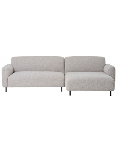 SALVA Højrevendt chaiselongsofa i bouclé 265 x 150 cm - Sort/Lysegrå