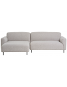 SALVA Venstrevendt chaiselongsofa i bouclé 265 x 150 cm - Sort/Lysegrå