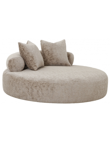 RIO Rund daybed sofa i chenille polyester Ø160 cm - Natur