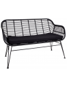 TRIESTE Havebænk i metal og polyrattan H81 x B126 x D68 cm - Sort/Sort