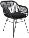 TRIESTE Havestol i metal og polyrattan H82 cm - Sort/Sort