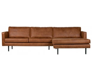 3-personers sofa i ægte læder B277 cm - Vintage cognac