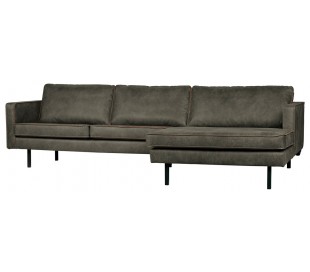Sofa med højrevendt chaiselong i ægte læder B300 cm - Vintage cognac 2