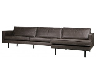 Sofa med højrevendt chaiselong i ægte læder B300 cm - Vintage cognac 2