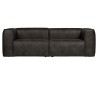 Moderne 3,5 personers sofa i læder 246 x 96 cm - Vintage sort