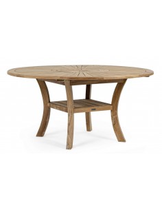 rundt havebord med drejeplade træ teak