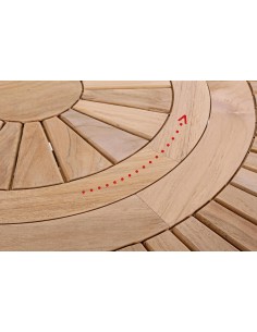 rundt havebord med drejeplade træ teak 2
