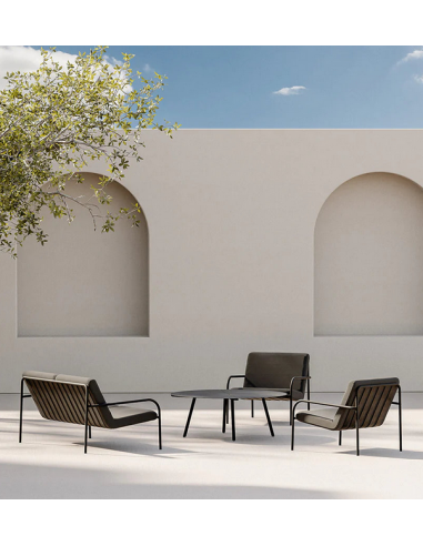 Metallbude Diego lounge havestol i højstyrkestål og akryl H70 x