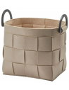 DIX Opbevaringskurv i genanvendt polyester filt og bambus H32 x B34 x D25,5 cm - Sort/Beige