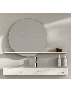 hylde med spejl badeværelse 2