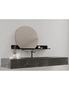 hylde med spejl badeværelse 2