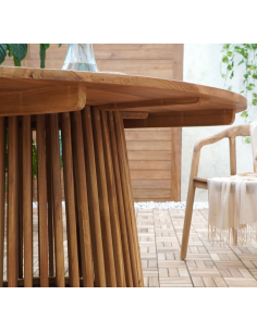 rundt havebord teak træ 2