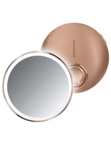 Simplehuman Taskespejl med x 3 forstørrelser i rustfri stål Ø10,4 cm - Rosa guld