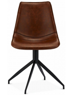 spisebordsstole drejefod drejefunktion brun læder 2