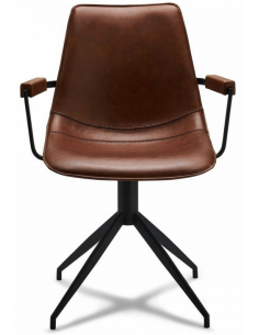 spisebordsstole med armlæn drejefod drejefunktion brun læder 2