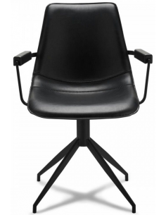 spisebordsstole med armlæn drejefod drejefunktion sort læder 2