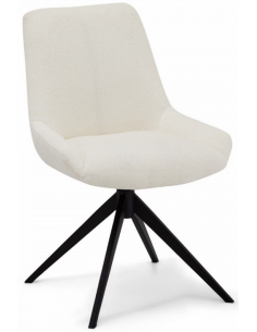 spisebordsstole med drejefod drejefunktion hvid boucle stof