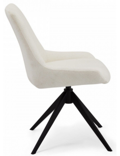 spisebordsstole med drejefod drejefunktion hvid boucle stof 2