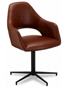 spisebordsstole med armlæn drejefod drejefunktion brun læder