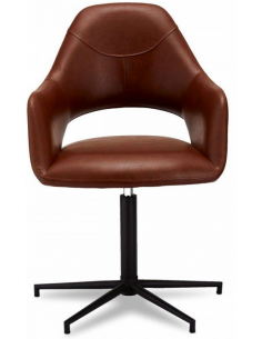 spisebordsstole med armlæn drejefod drejefunktion brun læder 2