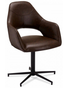 spisebordsstole med armlæn drejefod drejefunktion brun læder