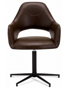 spisebordsstole med armlæn drejefod drejefunktion brun læder 2